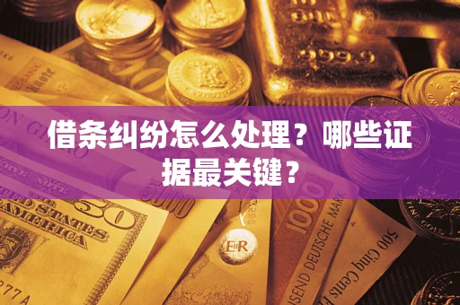 北京借条纠纷怎么处理？哪些证据最关键？