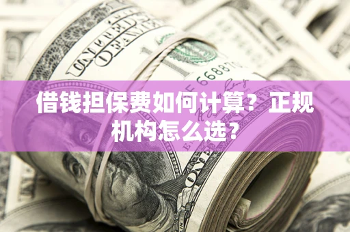 北京借钱担保费如何计算？正规机构怎么选？
