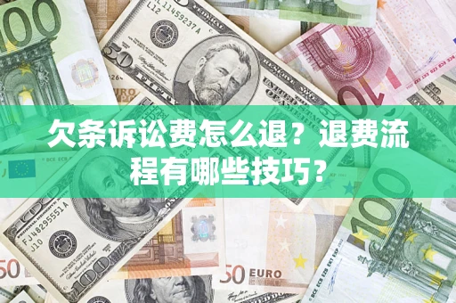 北京欠条诉讼费怎么退？退费流程有哪些技巧？